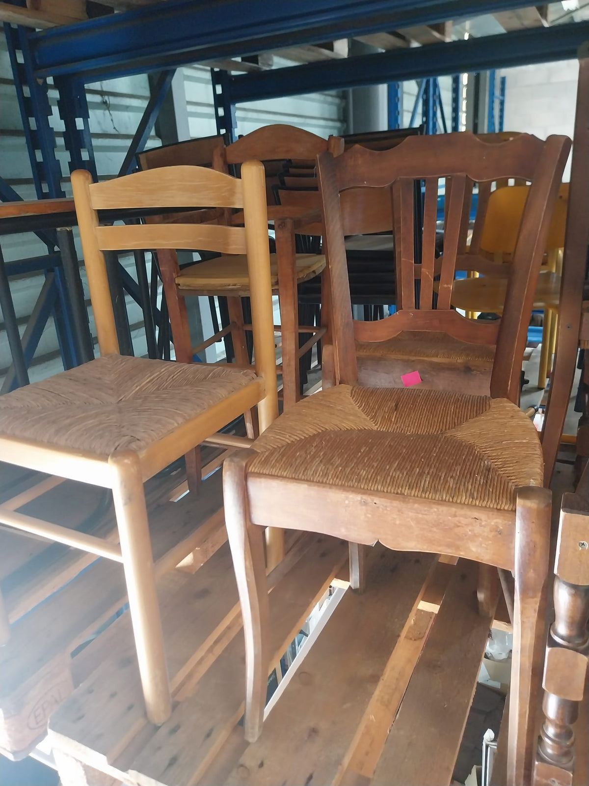Lot chaise de cuisine en bois