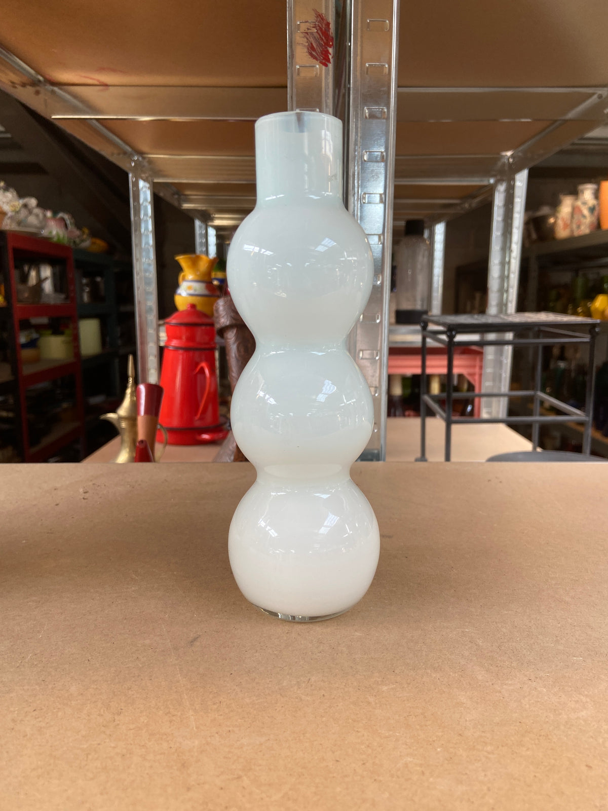 Vase verre translucide bleuté
