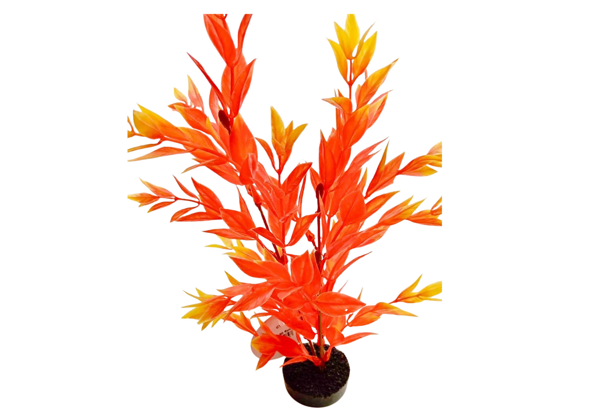 Plante artificielle d'aquarium orange