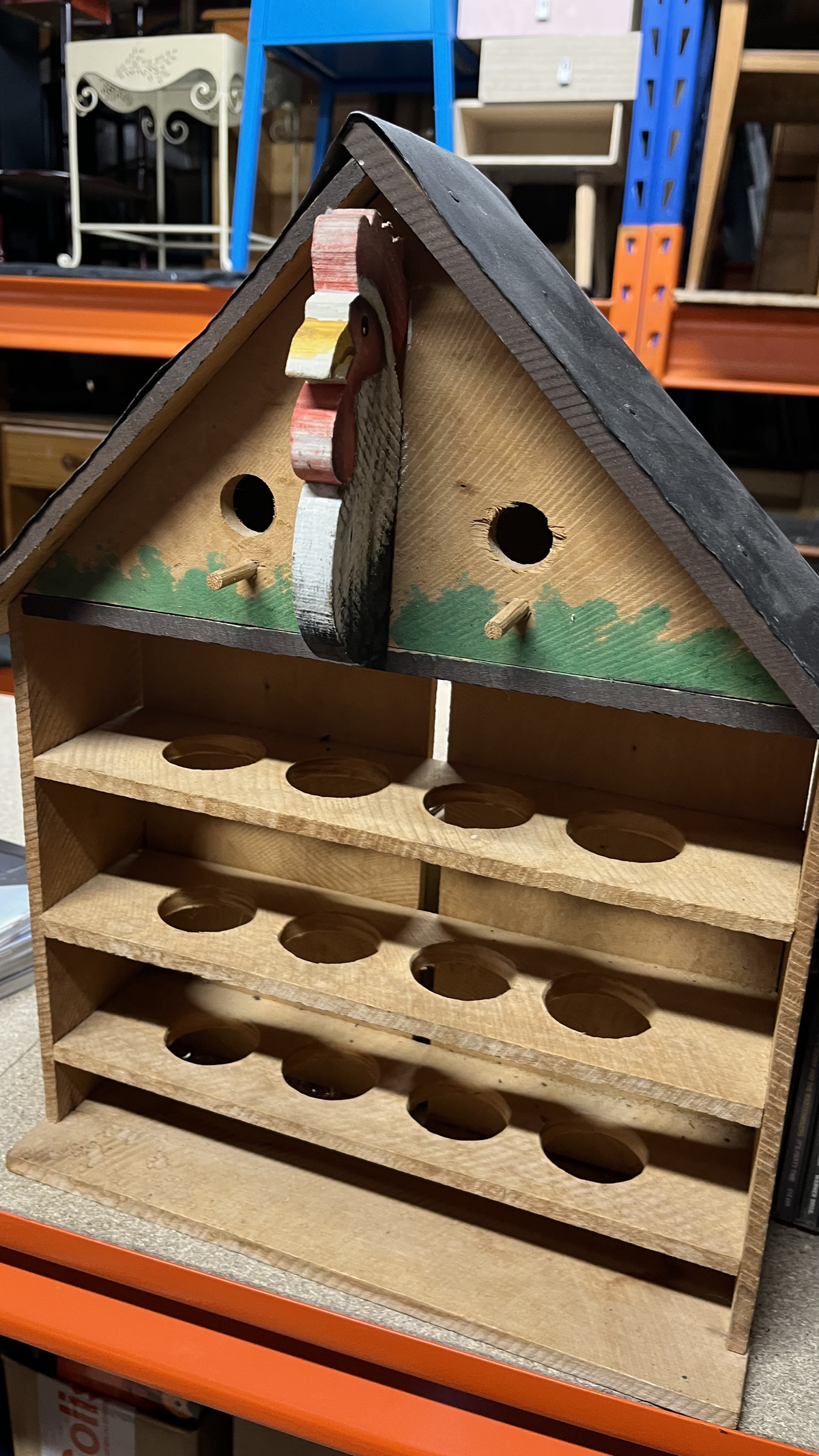 Présentoir à œufs en bois en forme de maison