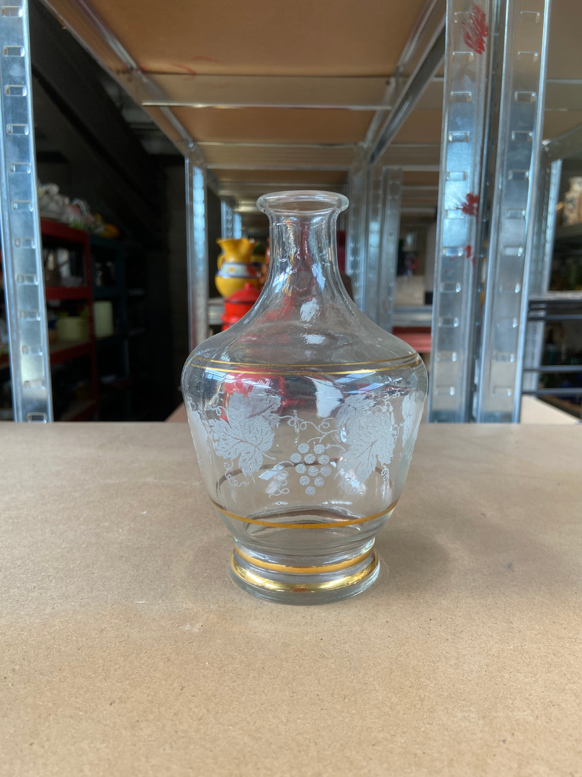 Vase motif vigne- verre transparent