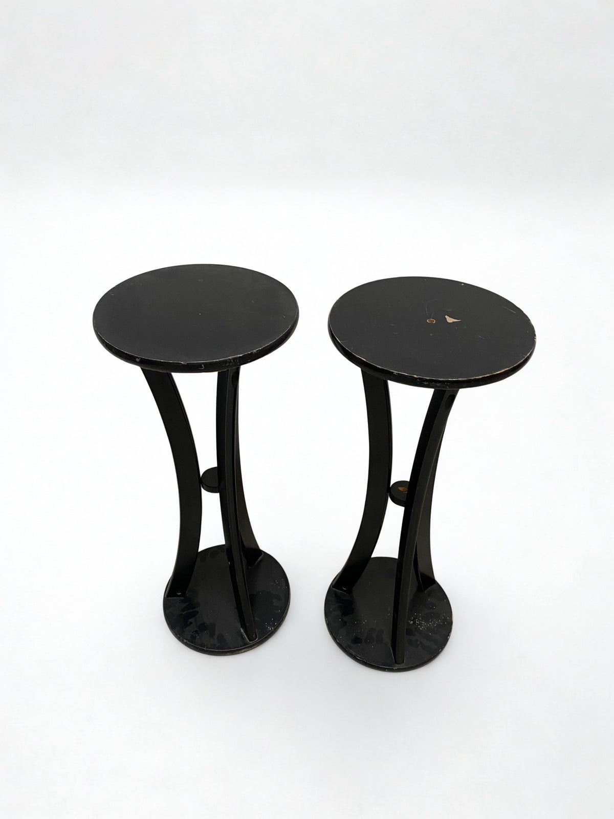 Piédestal x2 - Bois - Noir