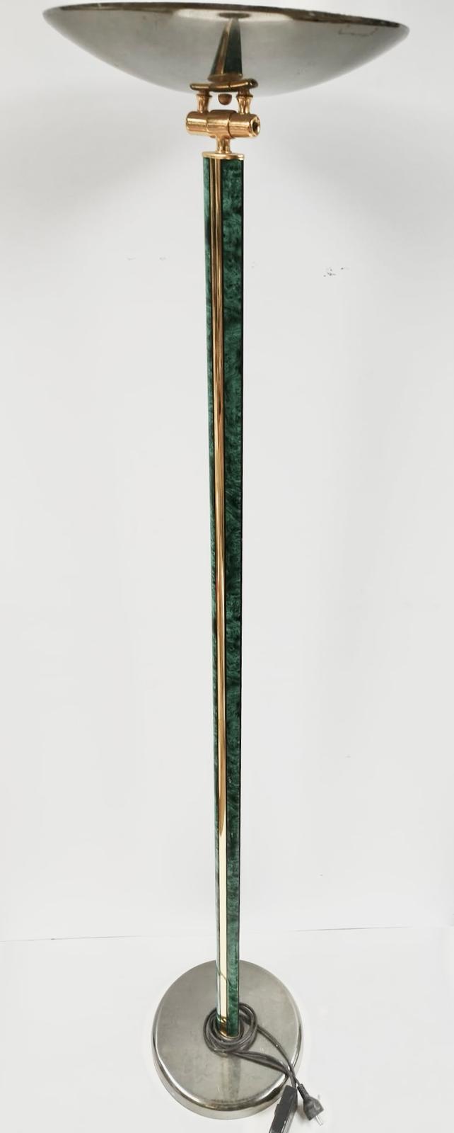 Lampadaire halogène vert et doré