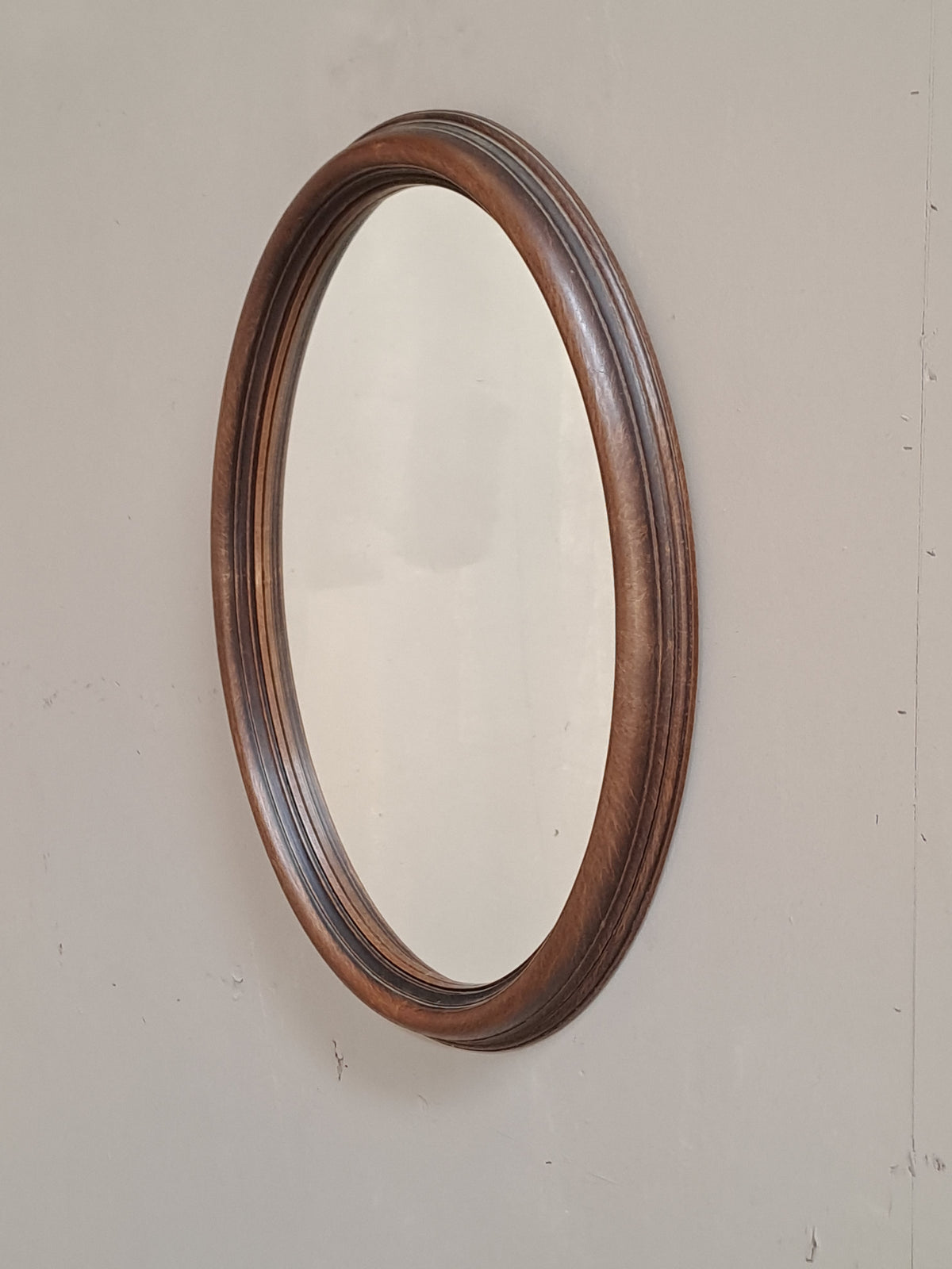Miroir ovale - encadrement bois