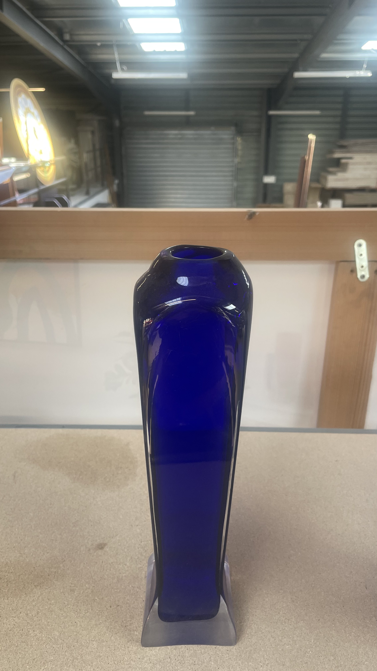 Vase haut bleu - verre