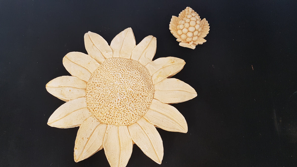 Fleur de tournesol et grappe de raisin
