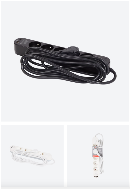 Multiprise 5 prises + 2 usb