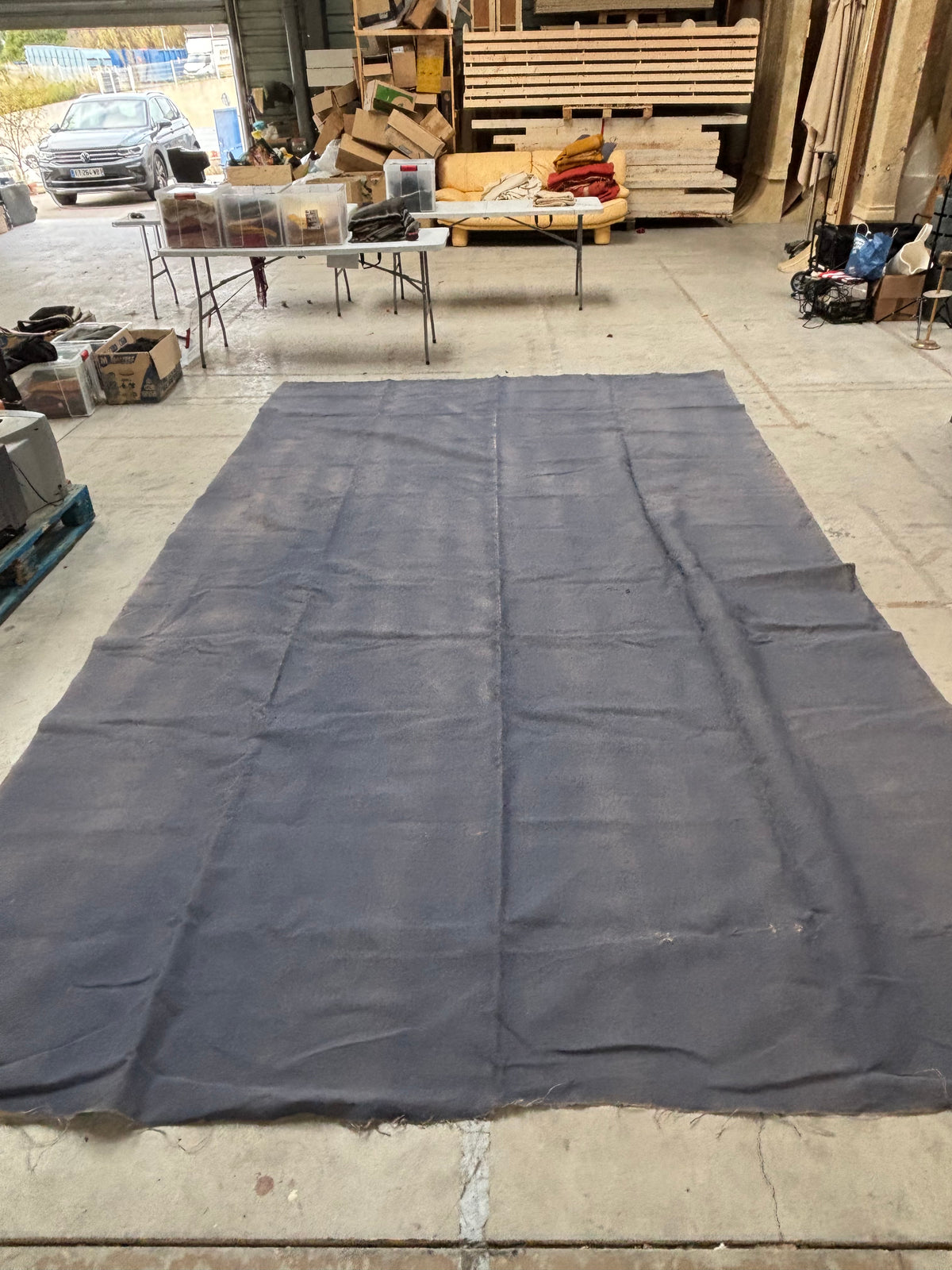 Toile de jute bleue