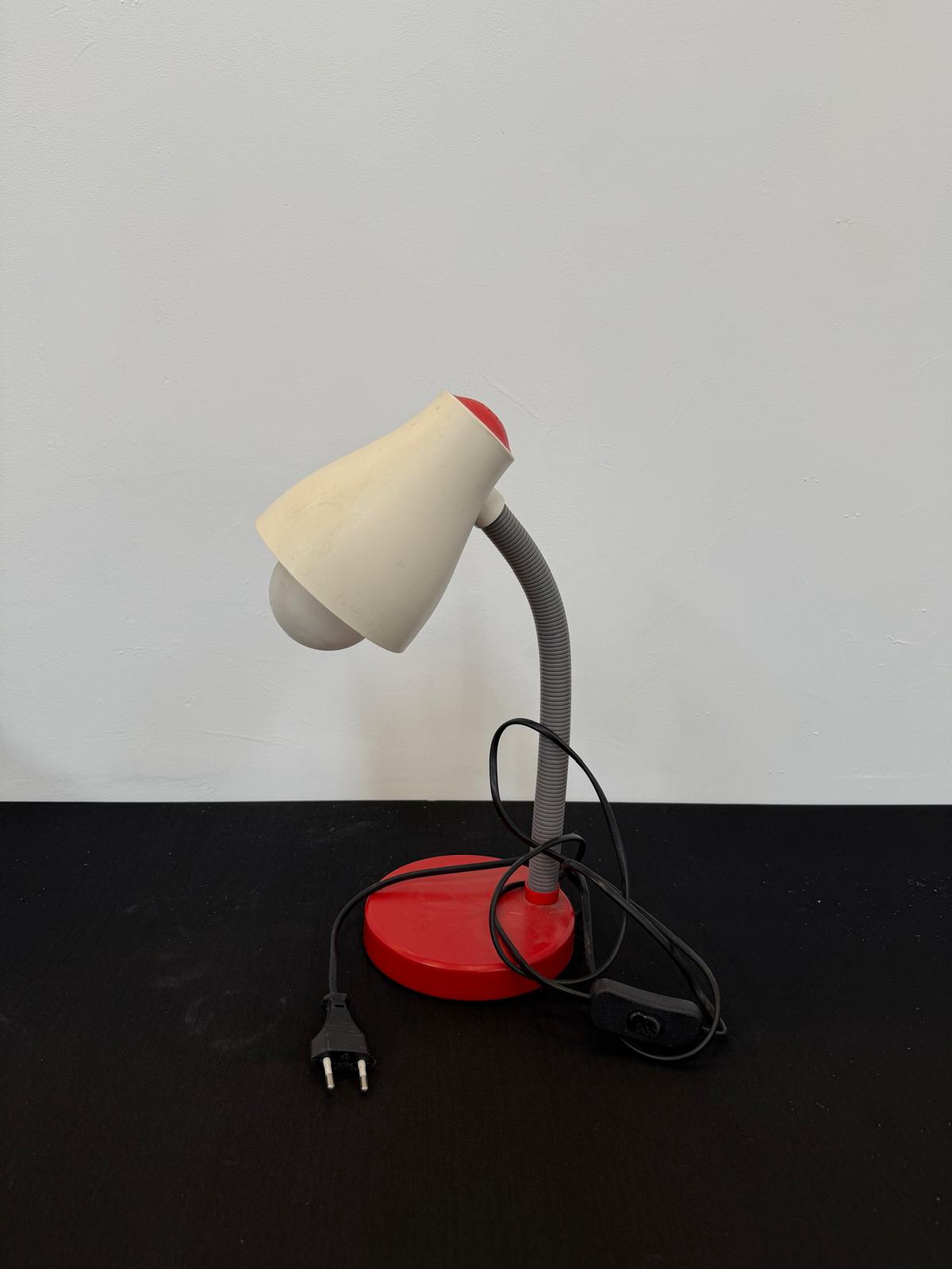 Lampe de bureau bicolore blanc rouge