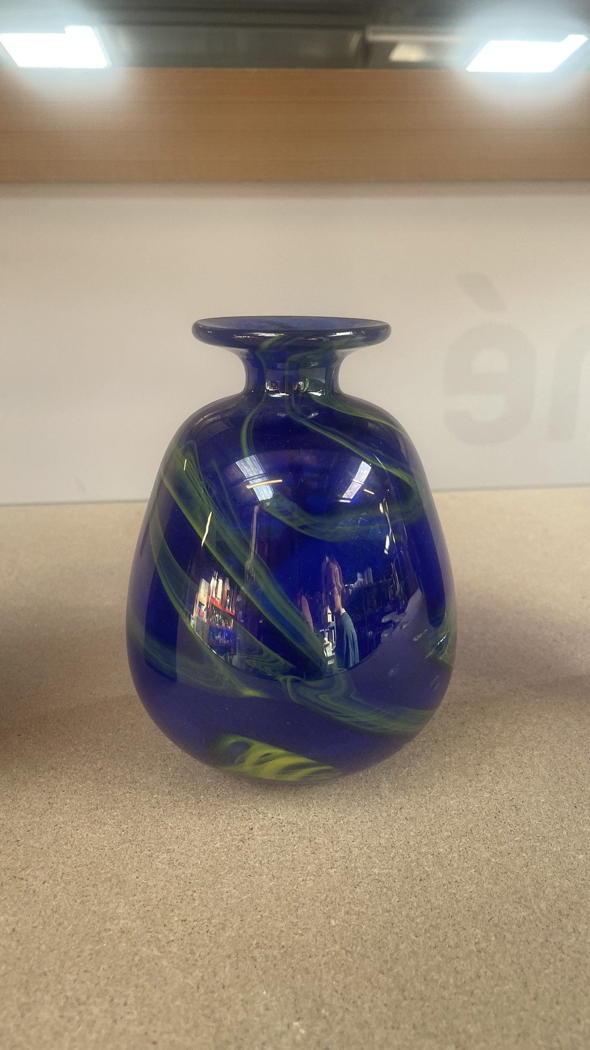 Vase bleu et vert- verre