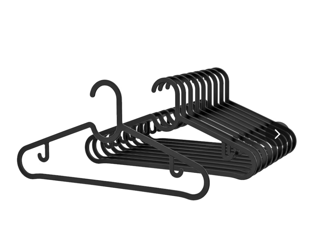 Cintre noir plastique x5