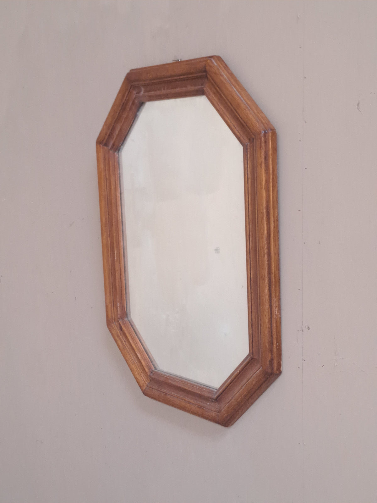 Miroir octogone en bois