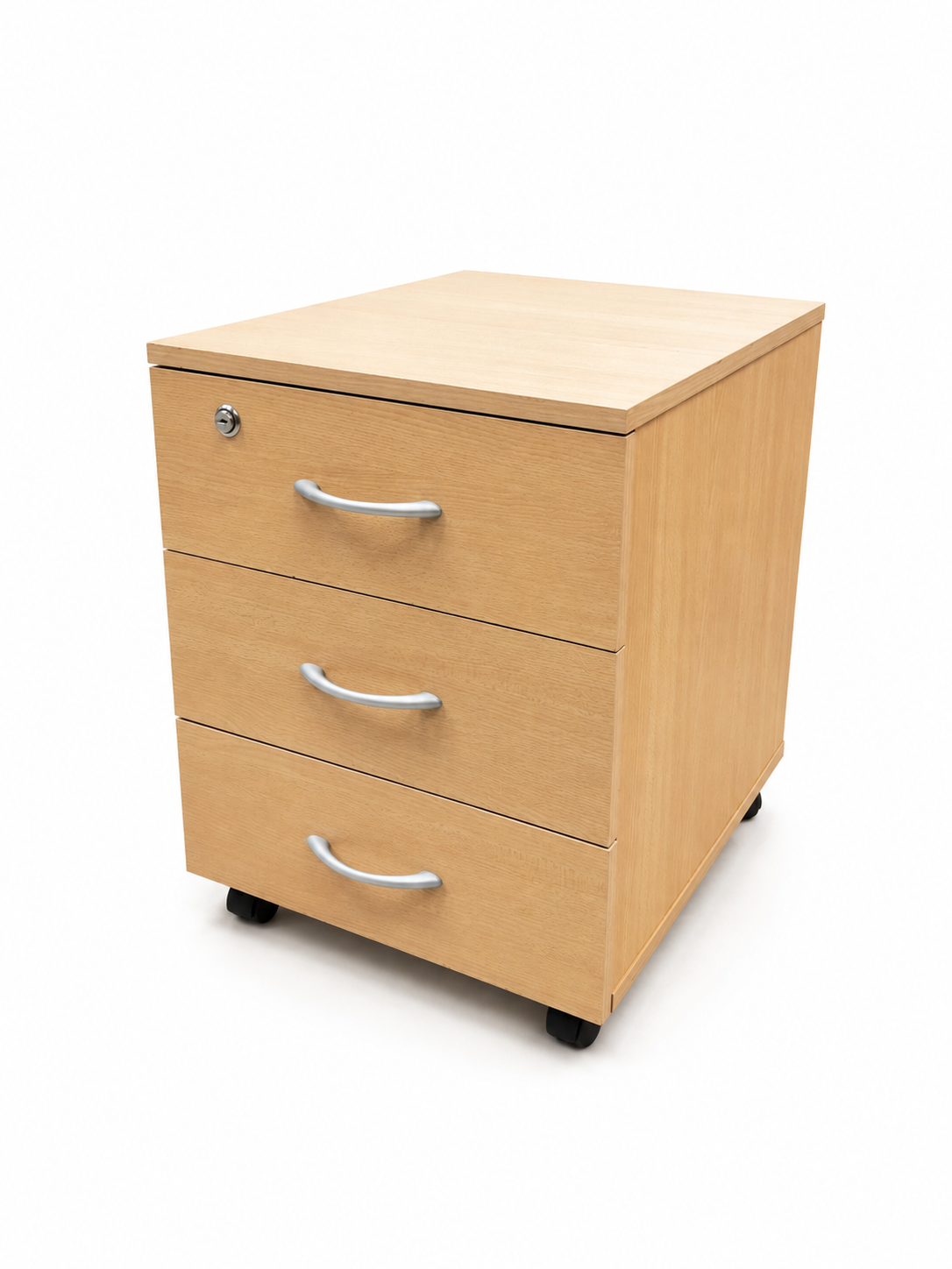 Caisson - bureau bois clair - avec roulettes
