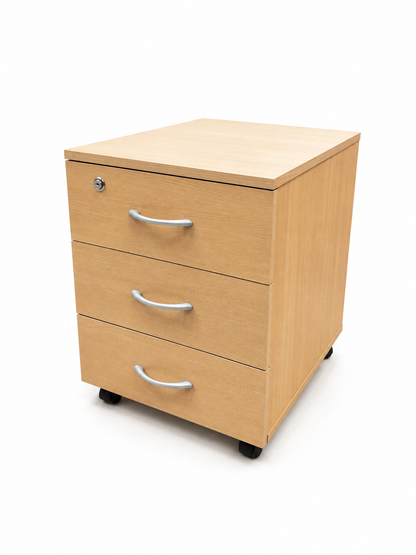 Caisson - bureau bois clair - avec roulettes
