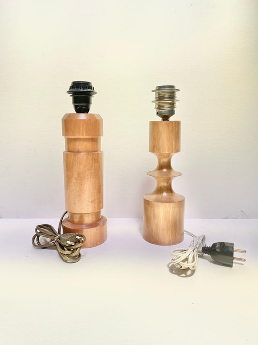 Pied de lampe en bois