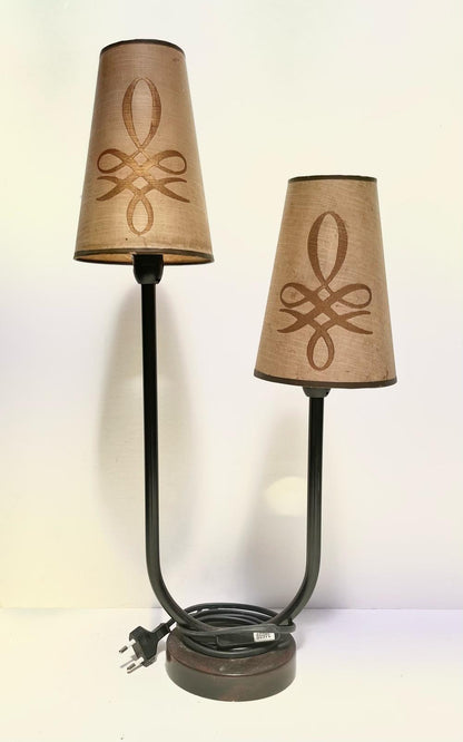 Lampe double beige et noire