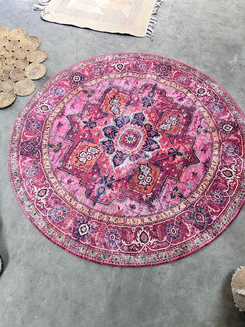 Tapis rond polychrome
