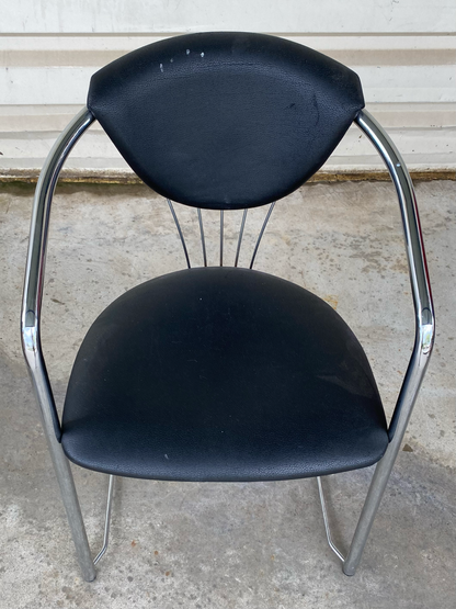 Chaise fauteuil cuir / acier