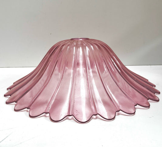 Abat-jour en verre rose fleur