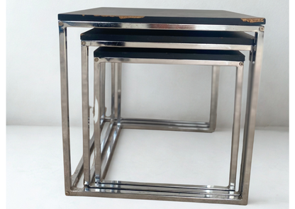Table Basse - Gigogne - Noir - Alu