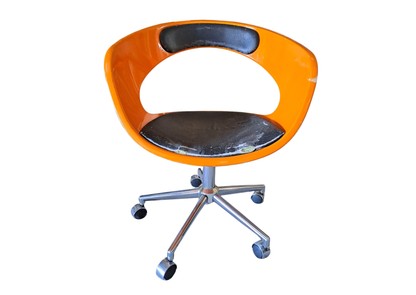Fauteuil pivotant retro orange