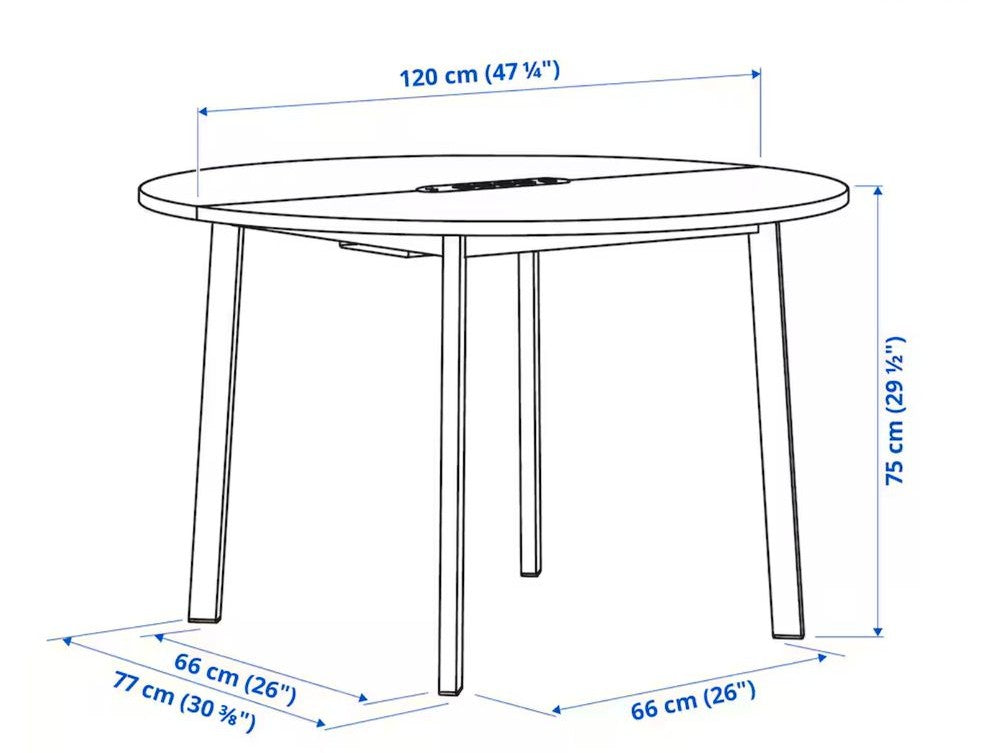 Table conférence, rond plaqué noyer/noir