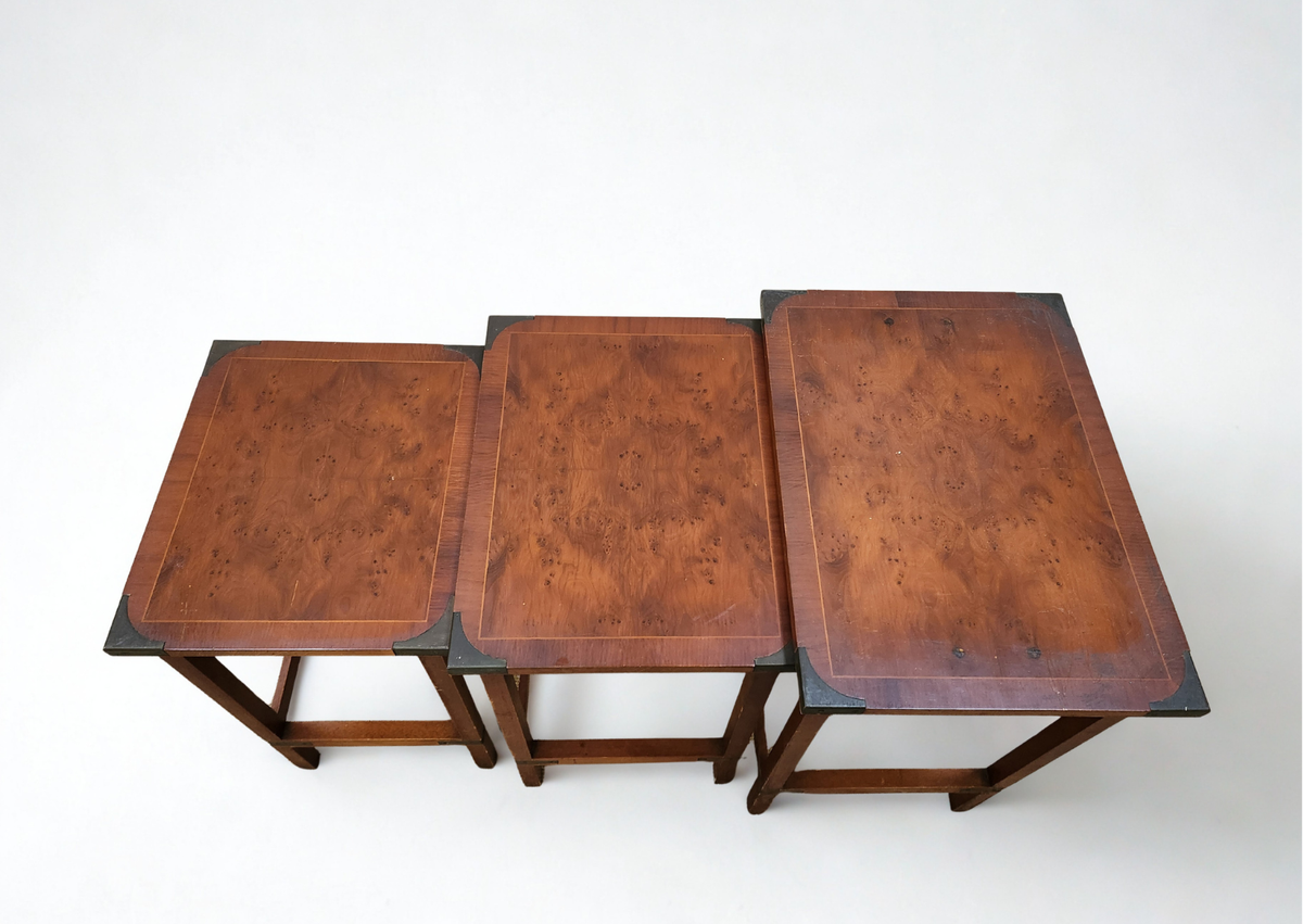 Trio de table basse - bois - marron