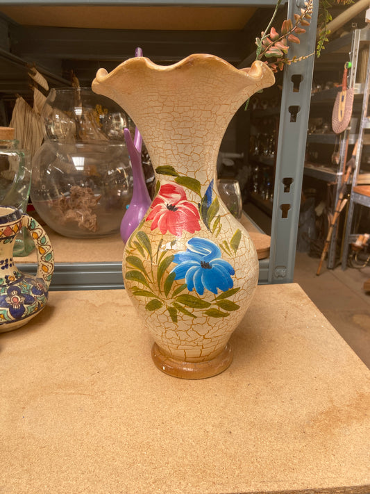 Vase - blanc - motif fleuri