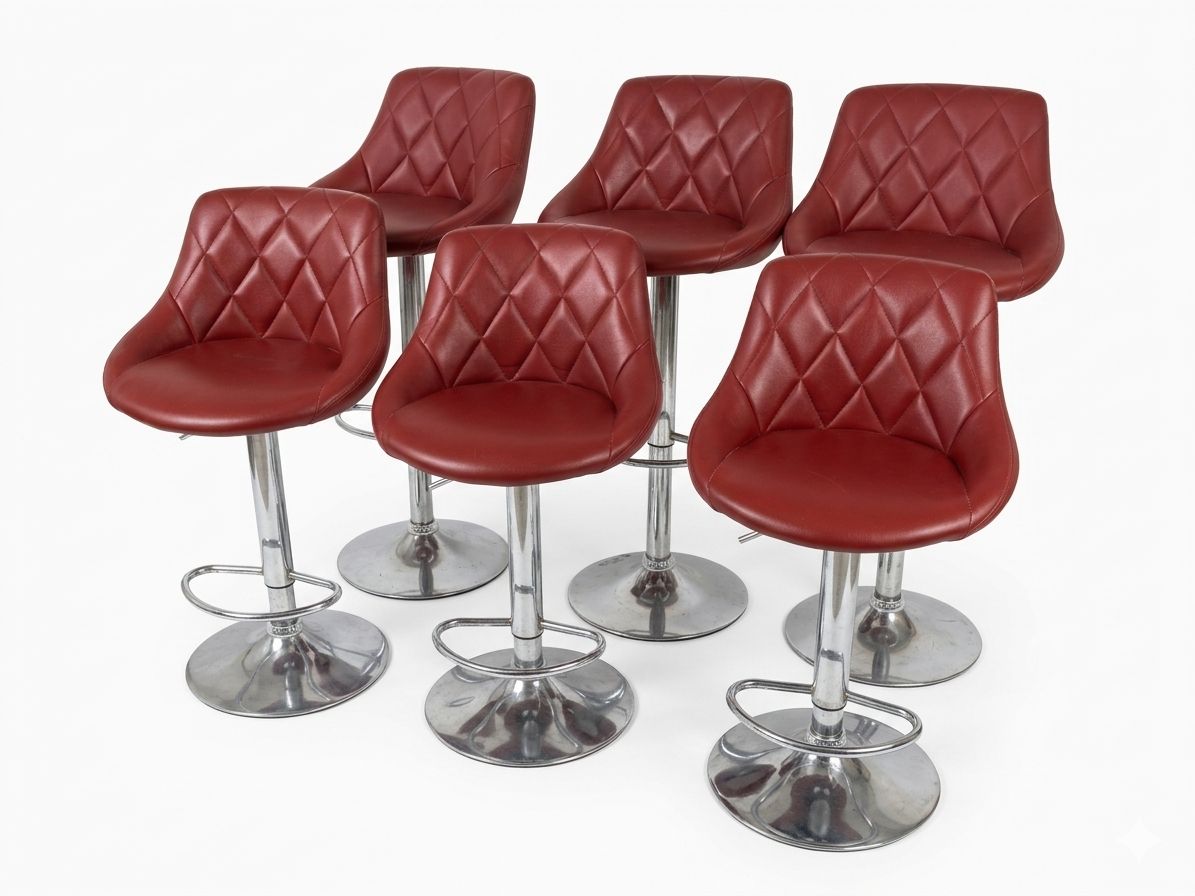Chaise haute en cuir rouge