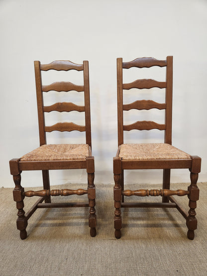 Lot de deux chaises en bois