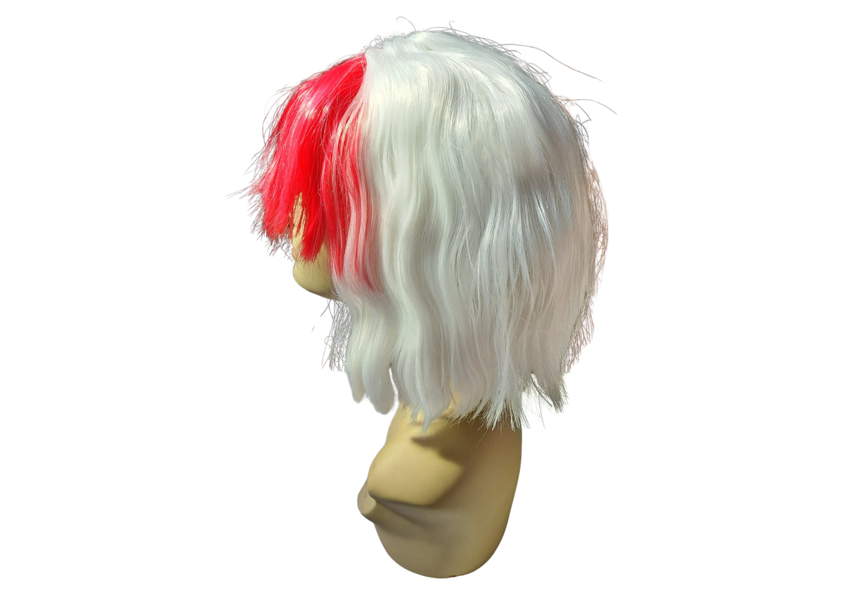 Perruque blanc et rose