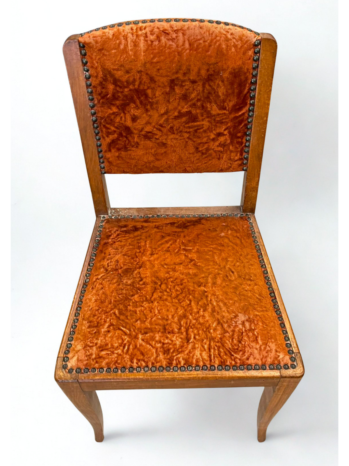 Chaise en velours orange