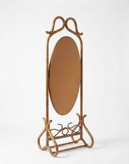 Miroir psyché en rotin