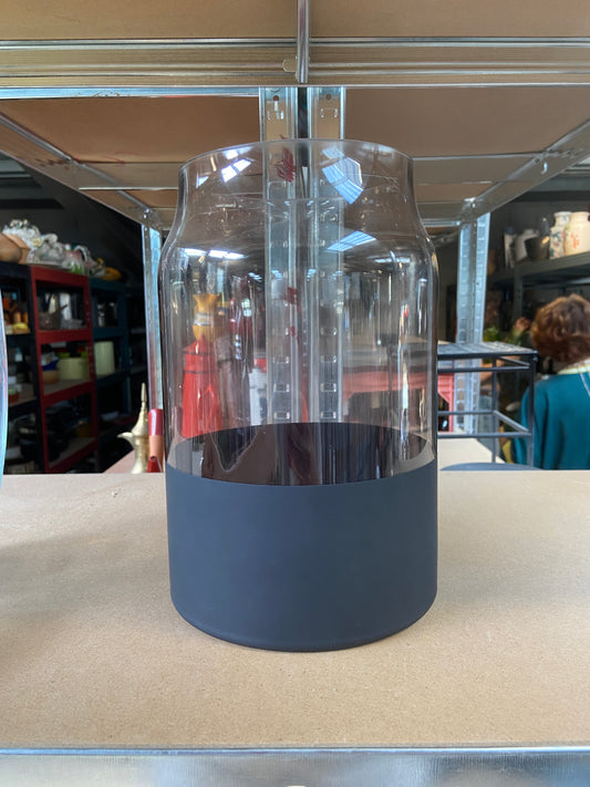 Vase - verre transparent et noir