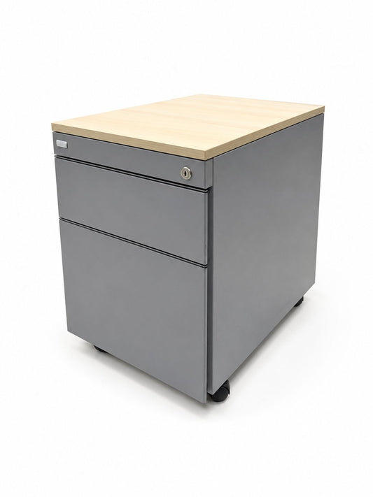 Caisson - bureau gris - haut bois