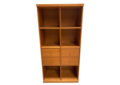 Bibliothèque à cases en bois à deux tiroirs (L 72 × P 40 × H 145 cm)