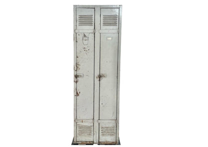 Vestiaire métallique deux portes gris clair (L 50,5 × P 39,5 × H 180 cm)
