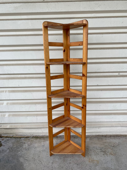 Étagère d'angle haute en bois (H 165 cm)