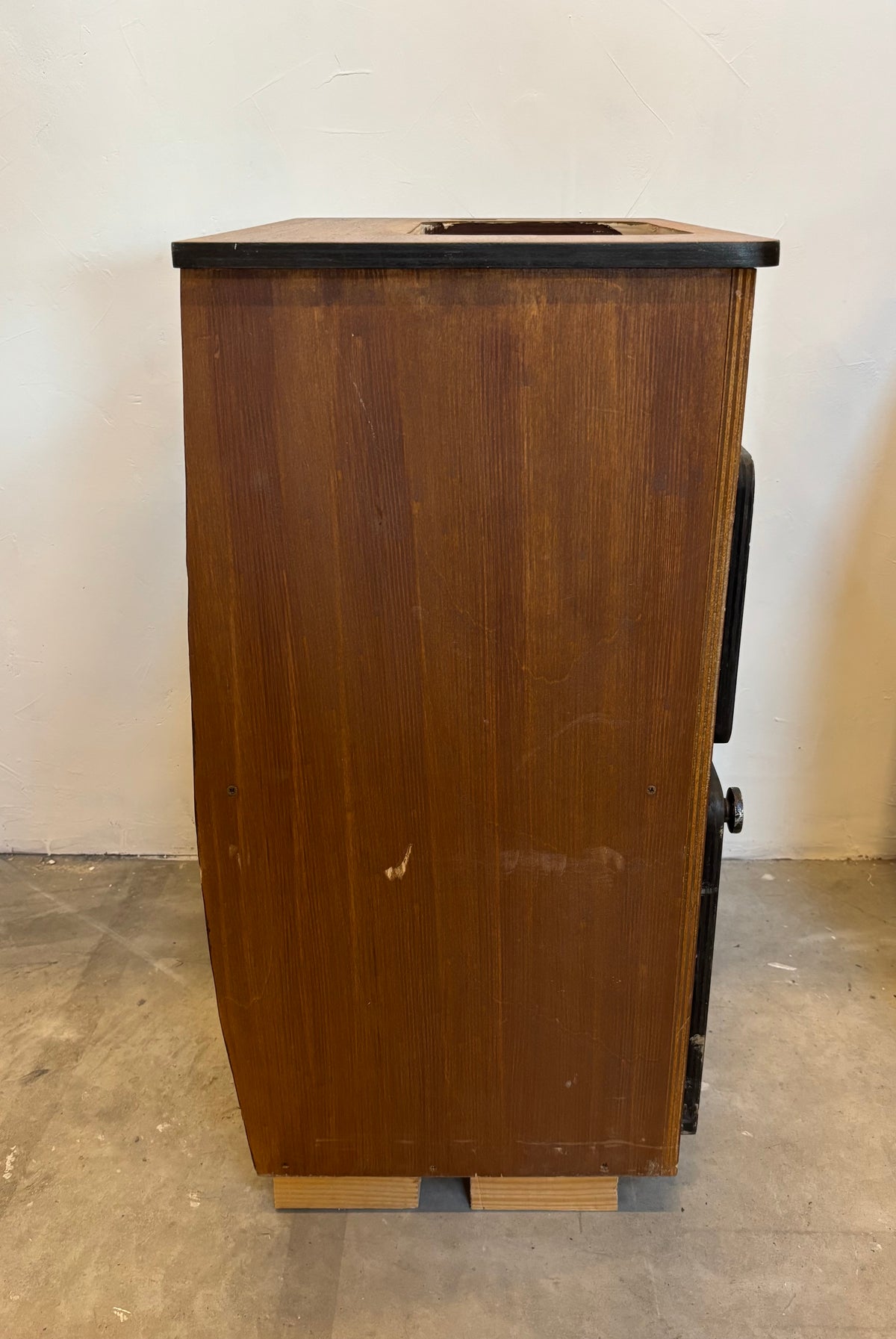 Meuble à vasque effet bois sur roulettes (L 55,5 × P 38 × H 85 cm)