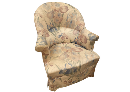 Fauteuil crapaud en tissu fleuri (H 80 cm)