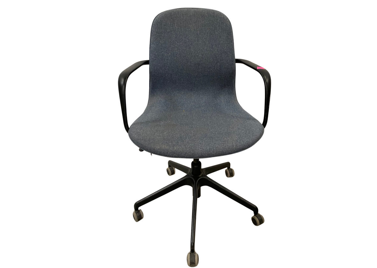 Chaise de bureau à roulettes en tissu gris