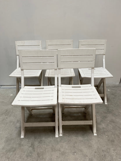 Lot de chaises pliantes de jardin en plastique blanc