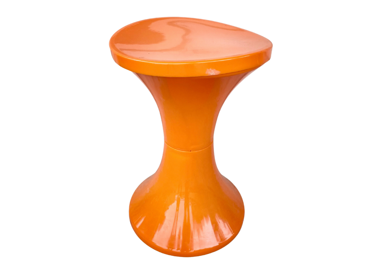 Tabouret diabolo en plastique orange