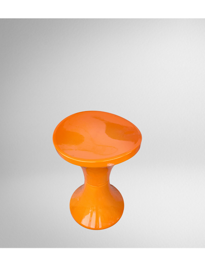 Tabouret diabolo en plastique orange