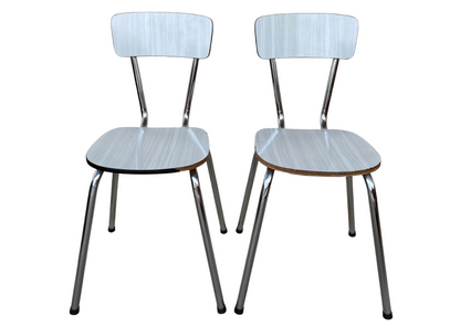 Paire de chaises de cuisine vintage grises