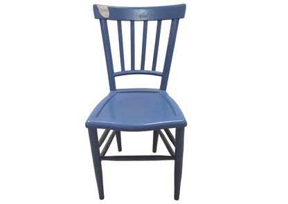 Chaise bistrot en bois peint bleu