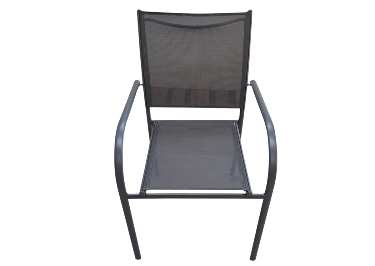 Fauteuil de jardin en aluminium et toile grise