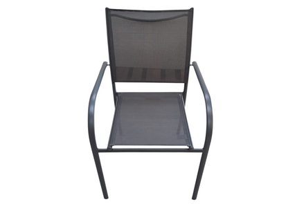 Fauteuil de jardin en aluminium et toile grise