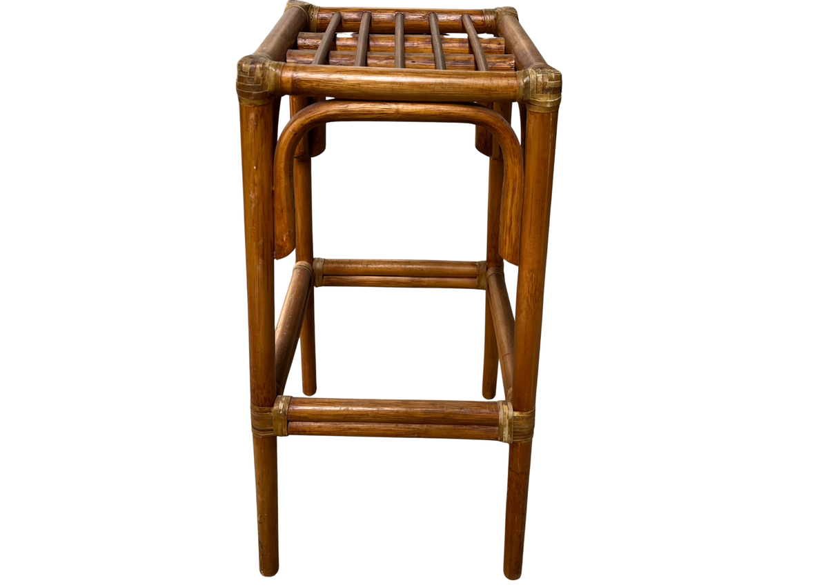 Tabouret de bar en rotin à assise tressée