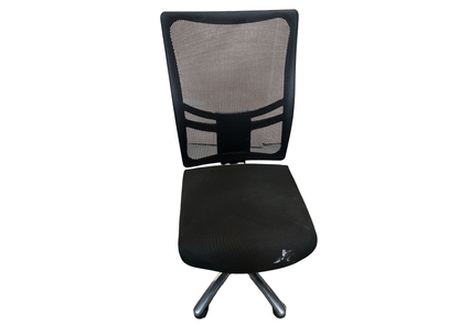 Chaise de bureau noire à dossier en résille sans accoudoirs
